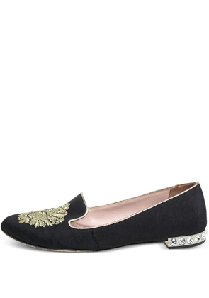 Miu Miu Pre-Owned embroidered loafers - Black