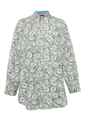 Balenciaga Pre-Owned dollar bills-print button-up shirt - Green