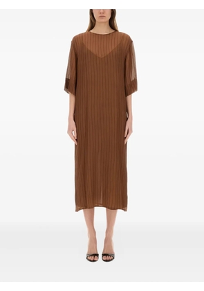Alysi stripe-pattern midi dress - Brown