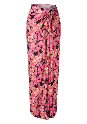 Amir Slama floral-print pareo - Pink