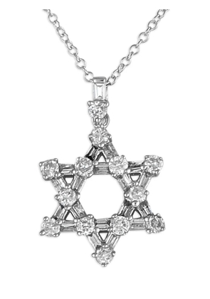 LB Exclusive 14K white gold Star of David diamond necklace - Silver