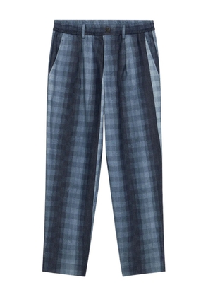 Pierre-Louis Mascia pleat-detailed checked trousers - Blue