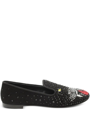 Giuseppe Zanotti Vintage panther crystal loafers - Black