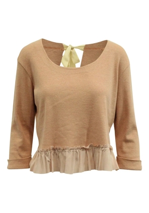 Miu Miu Pre-Owned ruffled-hem top - Neutrals