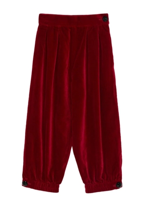 Saint Laurent Pre-Owned 1991 pleated velvet trousers - Red