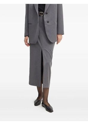 SIMONA CORSELLINI front-slit midi skirt - Grey