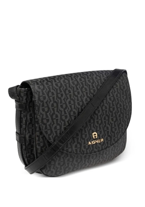 Aigner Vintage pre-owned monogram-pattern shoulder bag - Black