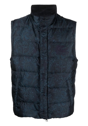 ETRO paisley-print padded gilet - Blue