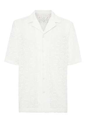Philipp Plein monogram-jacquard shirt - White