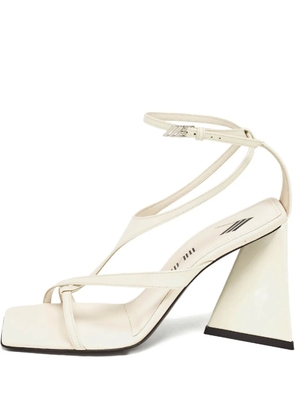 The Attico square-toe heeled sandals - White