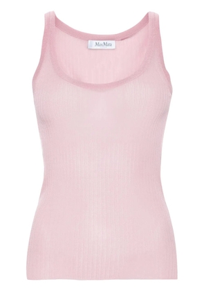 Max Mara semi-sheer fine-ribbed top - Pink