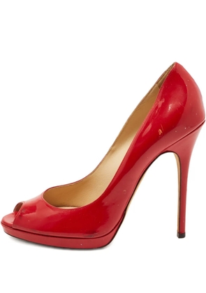 Jimmy Choo Pre-Owned 125mm leather heeled pumps - Red