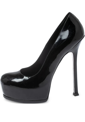 Saint Laurent Pre-Owned 150mm Tribtoo patent-leather platform pumps - Black