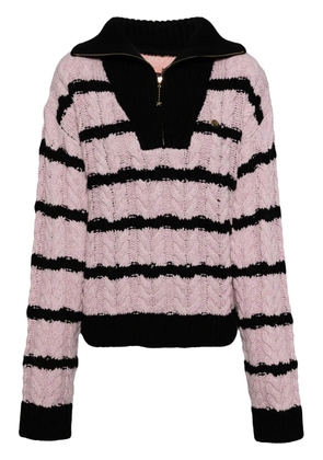 BAPY BY *A BATHING APE® striped half-zip jumper - Pink