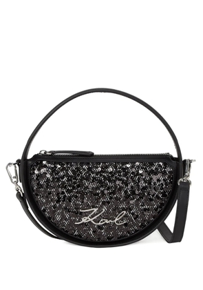Karl Lagerfeld Signature Herrin sequinned crossbody bag - Black