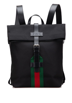Gucci Pre-Owned 2000-2015 Canvas Techno Web Fold Over backpack - Black