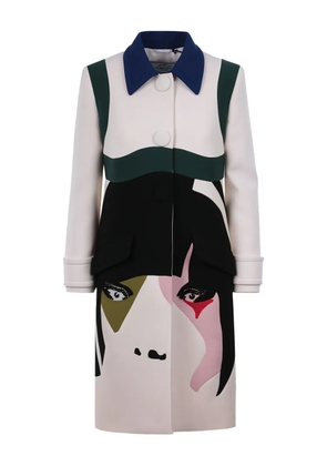 Prada face-intarsia single-breasted coat - Neutrals