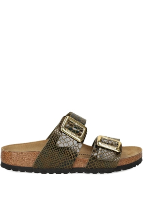 Birkenstock snakeskin buckle sandals - Brown