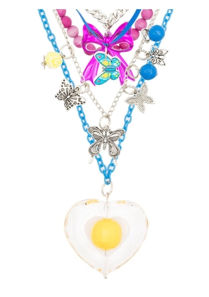 Amir Slama Bijoux heart multi chain necklace - Multicolour