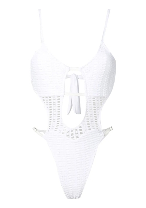 Amir Slama open-knit cut-out one-piece - White