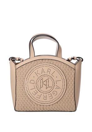 Karl Lagerfeld perforated logo tote bag - Neutrals