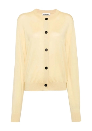Jil Sander crew-neck button-up cardigan - Yellow