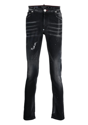 Philipp Plein distressed skinny-cut jeans - Black