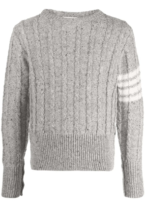 Thom Browne 4-Bar stripe cable-knit jumper - Grey