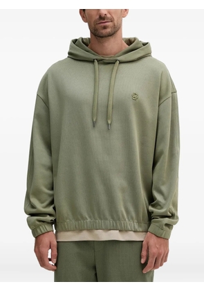 BOSS Stevens logo-embroidered drawstring hoodie - Green