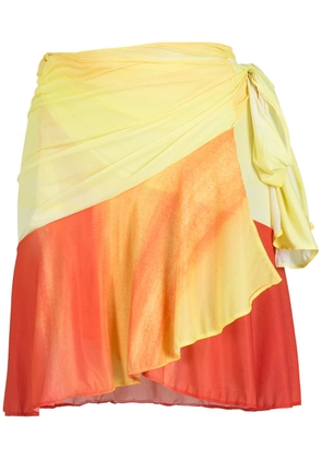 Amir Slama tie-fastening printed miniskirt - Yellow