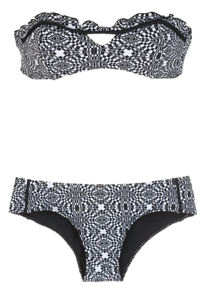 Amir Slama striped print bikini set - Black