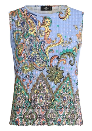 ETRO floral knitted top - Blue