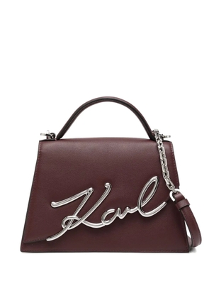 Karl Lagerfeld medium logo-plaque tote bag - Red