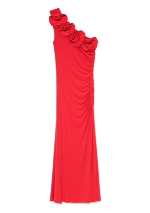 NISSA floral-appliqué maxi dress - Red