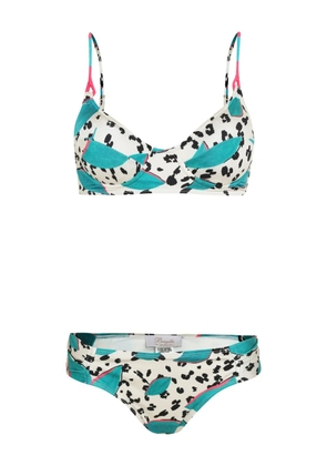 Brigitte graphic-print bikini set - White