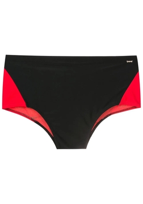 Amir Slama two-tone slip-on swim trunks - Black