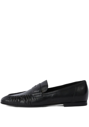 Karl Lagerfeld logo-plaque leather loafers - Black