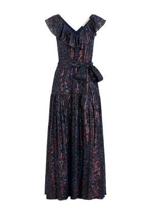 Marie Oliver Francine ruffle-detail leopard-print maxi dress - Red