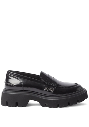 MSGM polished leather penny loafers - Black