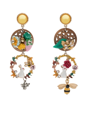 Amir Slama Bijoux bunny-bee motif drop earrings - Yellow