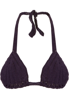 Amir Slama knit triangle bikini top - Blue