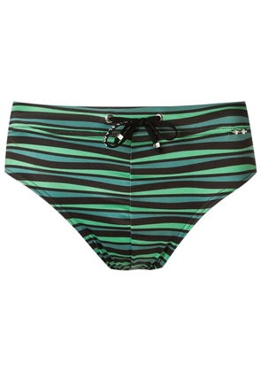 Amir Slama horizontal-stripe swimming trunks - Green