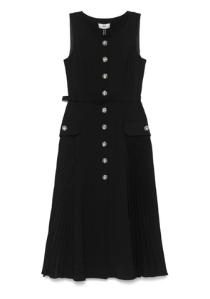 NISSA plissé-details midi dress - Black