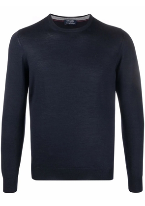 Barba fine-knit crew-neck jumper - Blue