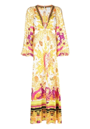 Camilla ring-detal cut out maxi dress - White