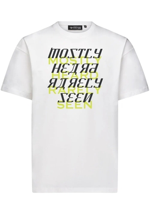 Mostly Heard Rarely Seen Shadow Text cotton T-shirt - White