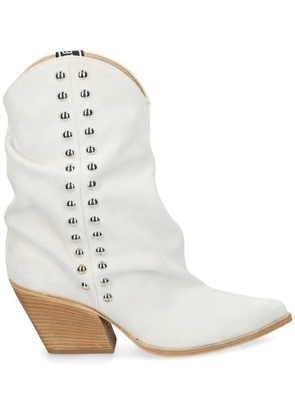 Elena Iachi studded suede boots - White