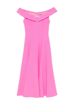 NISSA bow-embellished off-shoulder midi dress - Pink