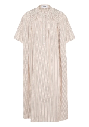 Yves Salomon striped midi dress - Brown