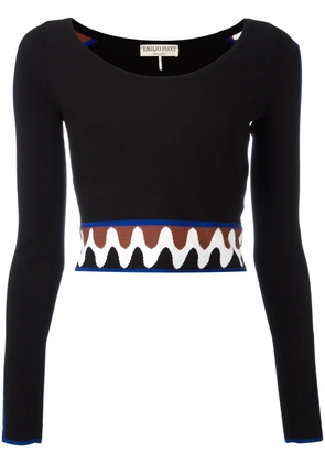 PUCCI wave pullover crop top - Black